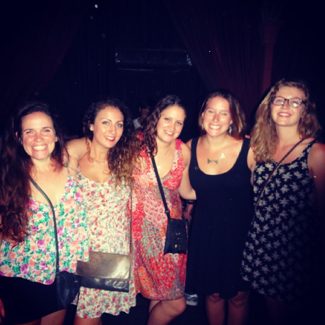A night out last week: Rachel, Alisa, Me, Hallie, and Jo