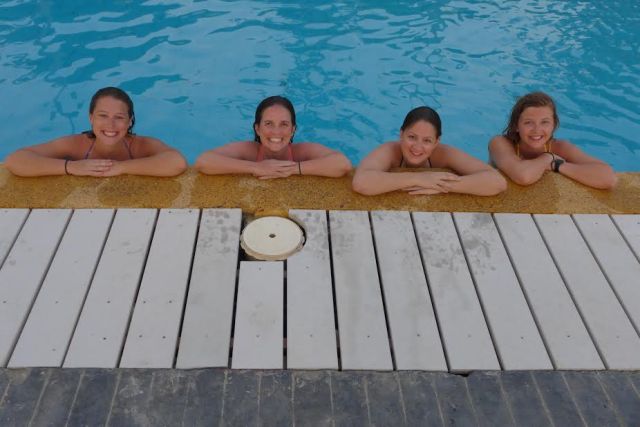 The flatmates: Hallie, Rachel, Me, Jo, in Thailand