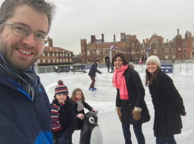 Family Ice Skating at Hampton Court